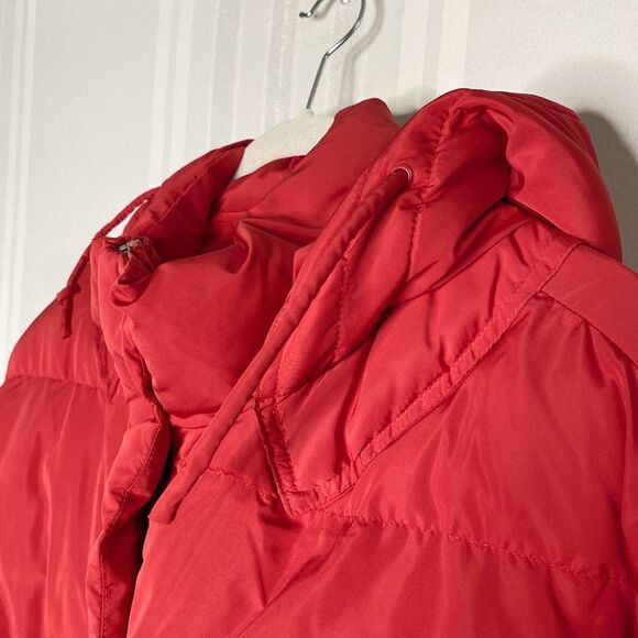 Rebecca Minkoff Zayne Quilted Puffer Down Jacket Red Large Hooded Long Sleeve - Picture 7 of 10